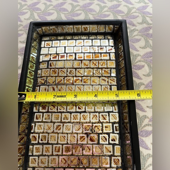 Moroccan Small Tray - Shiny Glass Like , Rectangular with Square Shapes - Picture 6 of 10